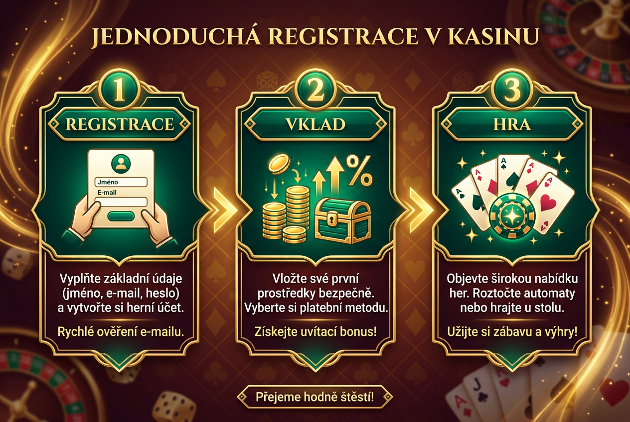 Infografika procesu registrace bez KYC
